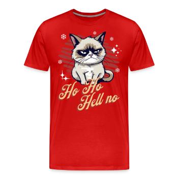 Wütende Katze Xmas Sarkastisch Lustige Katze Meme - Männer Premium Bio T-Shirt - Rot - Vorne - Damien (186cm)