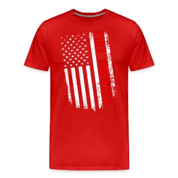 USA Wildland Firefighter Amerikanische Flagge - Männer Premium Bio T-Shirt - Rot - Vorne - Damien (186cm)