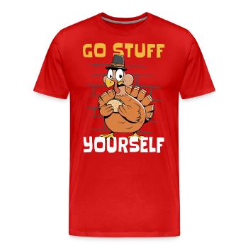 Go Stuff Yourself - Kids Funny For Thanksgiving - Men's Premium Organic T-Shirt - red - Front - Damien (186cm)