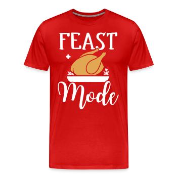Mode Of Feast - Funny Thanksgiving Turkey - Men's Premium Organic T-Shirt - red - Front - Damien (186cm)