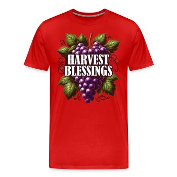Blessing Harvest Thanksgiving Turkey Time for Boys - Men's Premium Organic T-Shirt - red - Front - Damien (186cm)