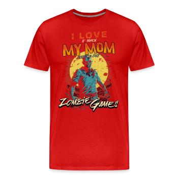 J’aime ma maman Zombie Jeux vidéo pour les joueurs Gamers - T-shirt bio Premium Homme - rouge - Devant - Damien (186cm)