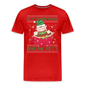 C’est déjà les vacances de Noël ? Professeur de diablotin de cacao - T-shirt bio Premium Homme - rouge - Devant - Damien (186cm)