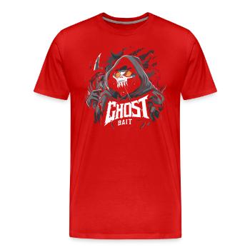 Appât fantôme Appât fantôme Conception Paranormal Hunter - T-shirt bio Premium Homme - rouge - Devant - Damien (186cm)