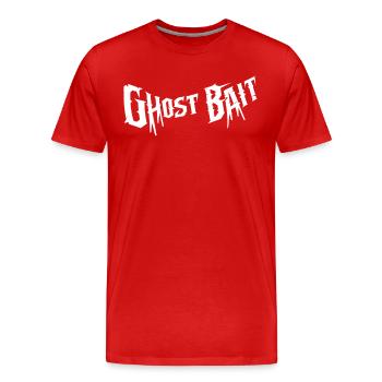 Appât fantôme Lettrage effrayant | Appât fantôme - T-shirt bio Premium Homme - rouge - Devant - Damien (186cm)