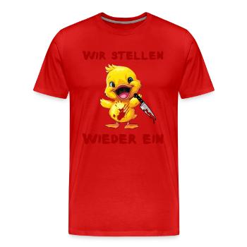 Set again - Duck with knife Halloween - Men's Premium Organic T-Shirt - red - Front - Damien (186cm)