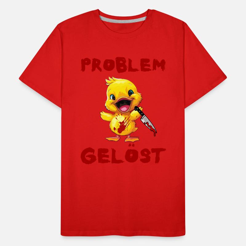 Problem solved - Duck with knife Halloween Men's Premium Organic T-Shirt