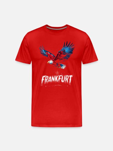 Frankfurt Eagle Colori FFM Patriots - Maglietta ecologica premium da uomo - rosso