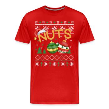 Chest Nuts Lustiges Weihnachts-Couples Outfit - Männer Premium Bio T-Shirt - Rot - Vorne - Damien (186cm)