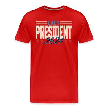 Lady President 2024: Kamala Harris for Progress - Männer Premium Bio T-Shirt - Rot - Vorne - Damien (186cm)