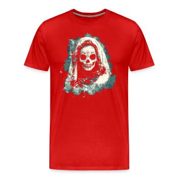 Jour des morts La Catrina Skull Design - T-shirt bio Premium Homme - rouge - Devant - Damien (186cm)