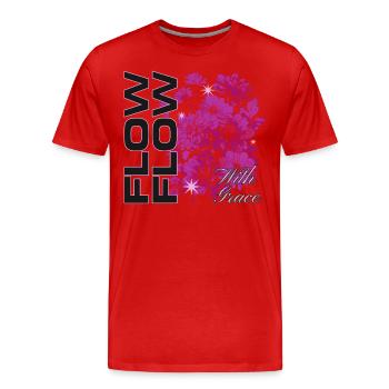 Flow with Grace Design d’art floral - T-shirt bio Premium Homme - rouge - Devant - Damien (186cm)