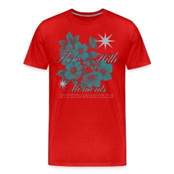 Flow with Moments Design d’art floral - T-shirt bio Premium Homme - rouge - Devant - Damien (186cm)