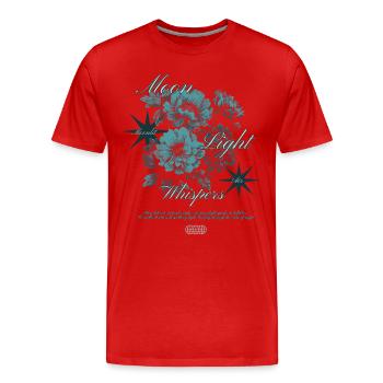 Murmures au clair de lune Conception d’art floral - T-shirt bio Premium Homme - rouge - Devant - Damien (186cm)