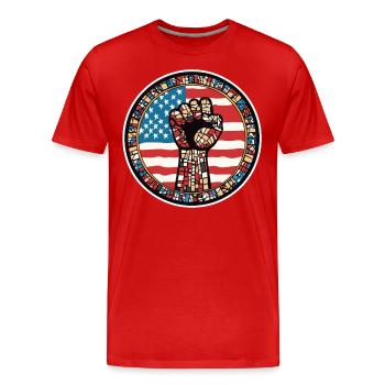 Patrimoine du Mois de l’histoire des Noirs afro-américains - T-shirt bio Premium Homme - rouge - Devant - Damien (186cm)