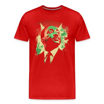 MLK Patrimoine afro-américain Mois de l’histoire des Noirs - T-shirt bio Premium Homme - rouge - Devant - Damien (186cm)