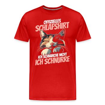 nieOffizielles Schlafshirt - Dreifarbiges Kätzchen - Männer Premium Bio T-Shirt - Rot - Vorne - Damien (186cm)