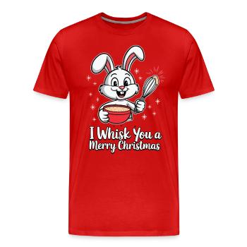 I Whisk You a Merry Christmas Christmas Bunny - Men's Premium Organic T-Shirt - red - Front - Damien (186cm)