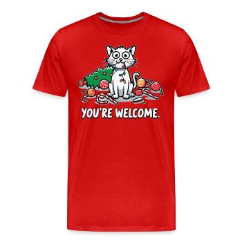 You’re Welcome Lustige Chaos-Katze Weihnachten - Männer Premium Bio T-Shirt - Rot - Vorne - Damien (186cm)