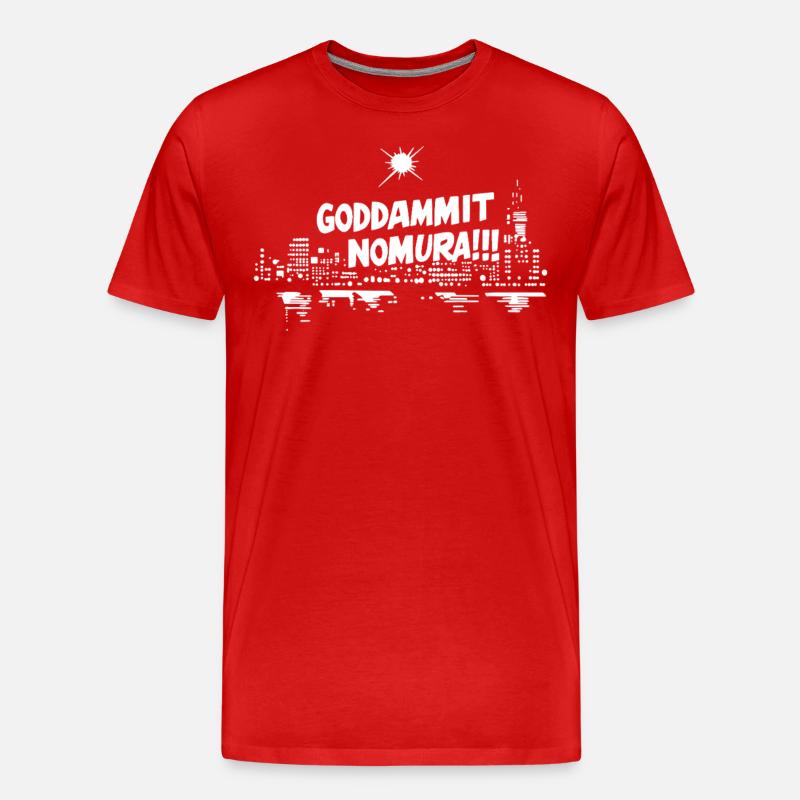 Goddammit Nomura – Skyline Design - Männer Premium Bio T-Shirt - Rot