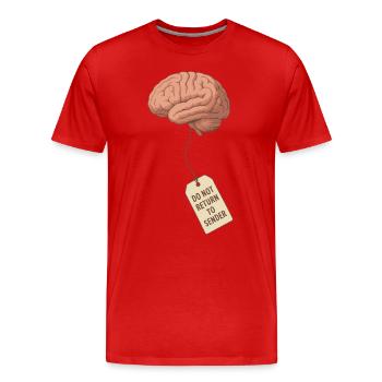 Do Not Return to Sender – Brain Seeks Owner - Men's Premium Organic T-Shirt - red - Front - Damien (186cm)