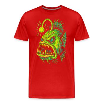 Leuchtender Tiefsee-Anglerfisch Wutstil - Männer Premium Bio T-Shirt - Rot - Vorne - Damien (186cm)