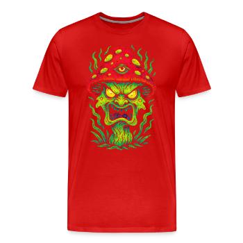 Psycho Toadstool with Third Eye - Men's Premium Organic T-Shirt - red - Front - Damien (186cm)