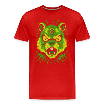 Psycho-Nager mit drittem Auge Neon - Männer Premium Bio T-Shirt - Rot - Vorne - Damien (186cm)