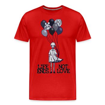 Life ends, not love - Mangoon - T-shirt bio Premium Homme - rouge - Devant - Damien (186cm)