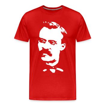 Friedrich Nietzsche - T-shirt bio Premium Homme - rouge - Devant - Damien (186cm)