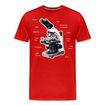 Anatomie eines Mikroskops mtla labor design - Männer Premium Bio T-Shirt - Rot - Vorne - Damien (186cm)
