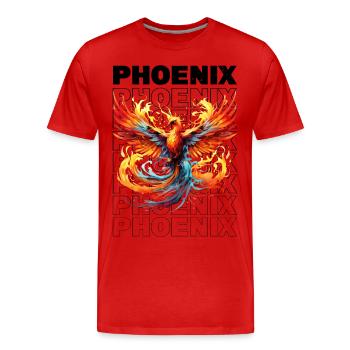 Phoenix Phoenix Fire Flames Mythologie des oiseaux - T-shirt bio Premium Homme - rouge - Devant - Damien (186cm)