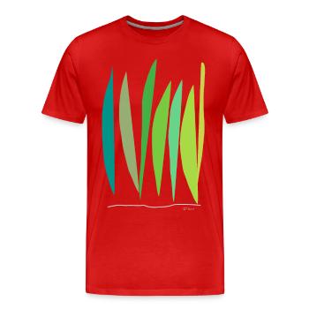 Abstract design The growth of the stalks - Men's Premium Organic T-Shirt - red - Front - Damien (186cm)