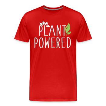 plant powered - Men's Premium Organic T-Shirt - red - Front - Damien (186cm)