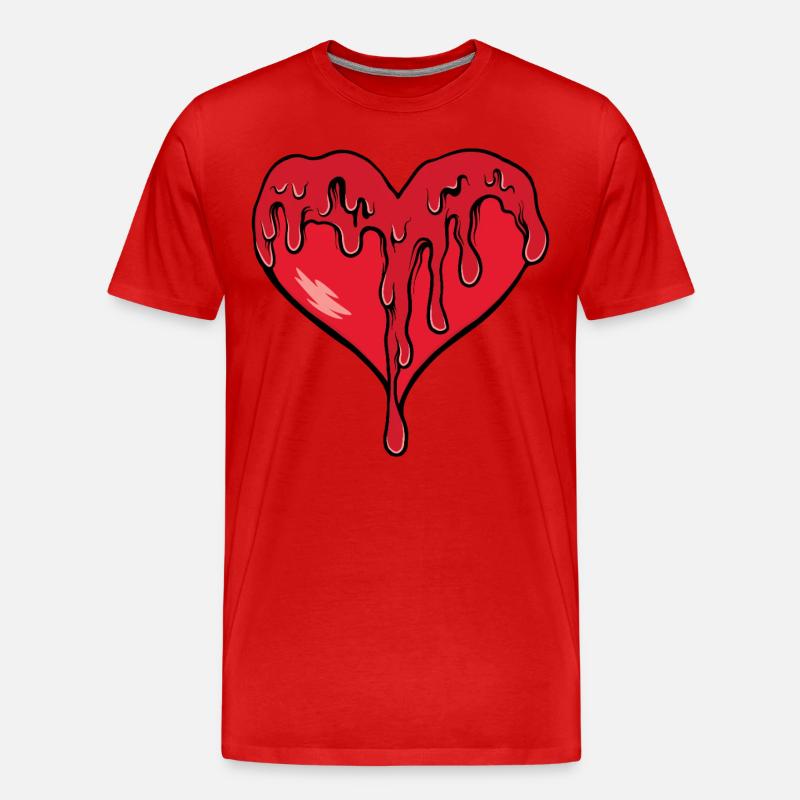 Schmelzendes Herz Rot - Männer Premium Bio T-Shirt - Rot