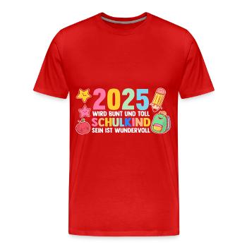Kita Farewell First Grade School Enrollment 2025 - Men's Premium Organic T-Shirt - red - Front - Damien (186cm)