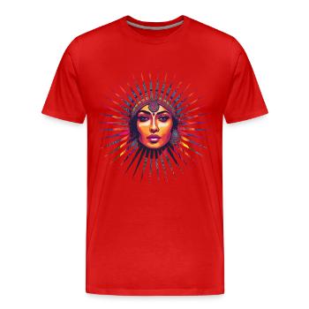 Indian Woman Squaw Indian Woman Indian Picture - Men's Premium Organic T-Shirt - red - Front - Damien (186cm)