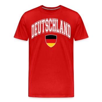 Deutschland Flagge - Männer Premium Bio T-Shirt - Rot - Vorne - Damien (186cm)
