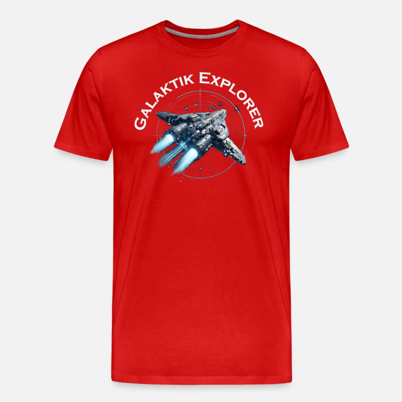Galaktik Explorer - Männer Premium Bio T-Shirt - Rot