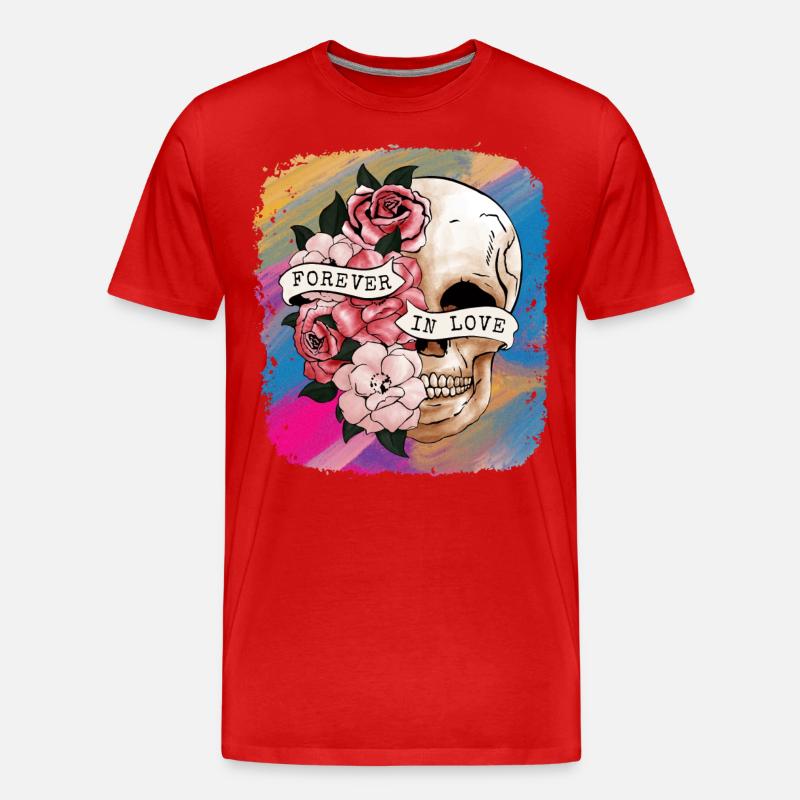 Saint-Valentin Amour pour toujours - T-shirt bio Premium Homme - rouge