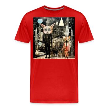 Hypnocats - Men's Premium Organic T-Shirt - red - Front - Damien (186cm)
