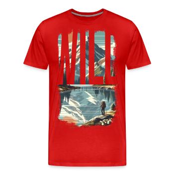EXPLOREZ SAUVAGEMENT - T-shirt bio Premium Homme - rouge - Devant - Damien (186cm)