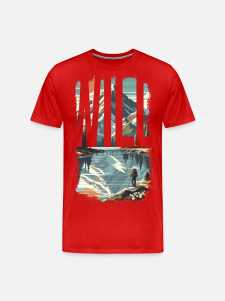 WILD EXPLORE - Men's Premium Organic T-Shirt - red