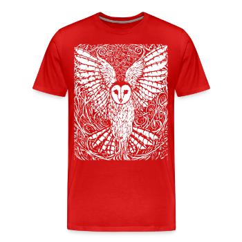 chouette - T-shirt bio Premium Homme - rouge - Devant - Damien (186cm)