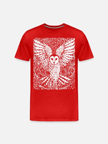 Eule - Männer Premium Bio T-Shirt - Rot