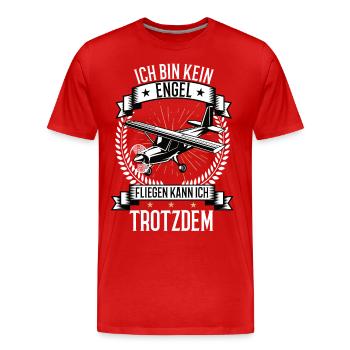 Ich bin kein Engel Modellflugzeug Flugzeug Flug - Männer Premium Bio T-Shirt - Rot - Vorne - Damien (186cm)
