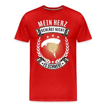 Mein Herz Schlägt Gleitschirm Gleitschirmflieger - Männer Premium Bio T-Shirt - Rot - Vorne - Damien (186cm)