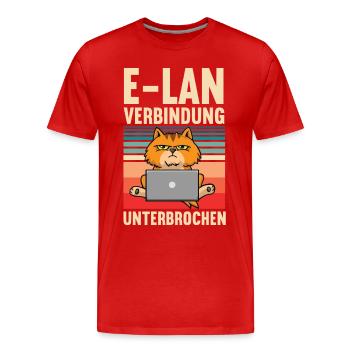 E-Lan Katze Katzen Katzenliebhaber lustige Katze - Männer Premium Bio T-Shirt - Rot - Vorne - Damien (186cm)