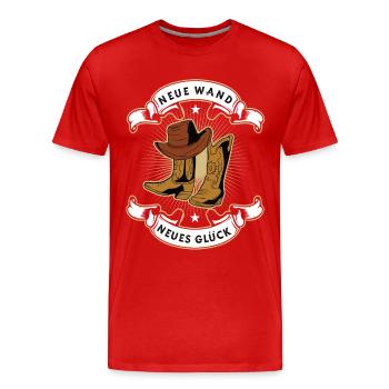 Neue Wand Neues Glück Linedance Countrymusik - Männer Premium Bio T-Shirt - Rot - Vorne - Damien (186cm)