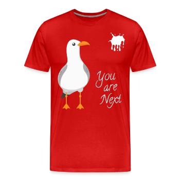 Seagulls, seagulls, sea, beach, fuck it - Men's Premium Organic T-Shirt - red - Front - Damien (186cm)